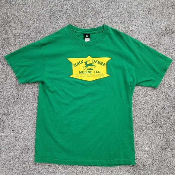 Men's John Deer Brand Green  Retro T-shirt Large - Picture 1 of 8